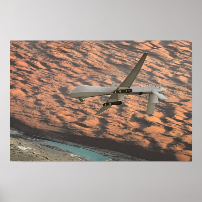 Póster MQ-1 Avión no tripulado Predator drone (Frente)