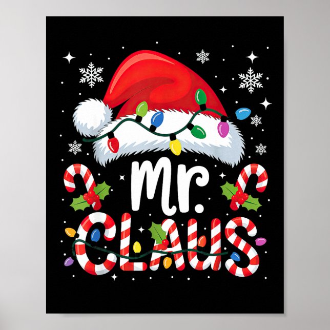 Póster Mr And Mrs Claus Couples Matching Christmas  (Frente)