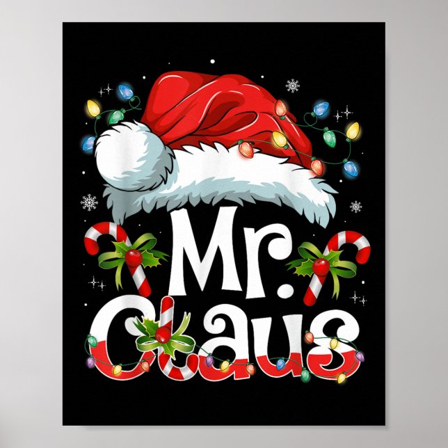 Póster Mr And Mrs Claus Couples Matching Christmas Pajama (Frente)