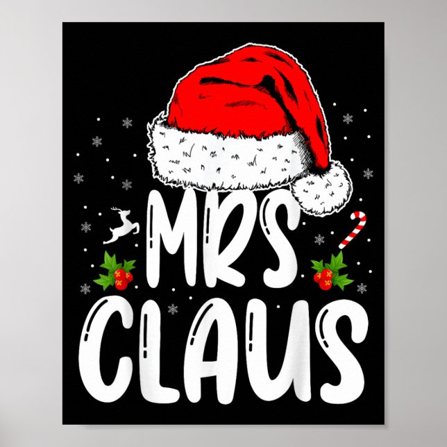 Póster Mr And Mrs Claus Couples Matching Christmas Santa  (Frente)