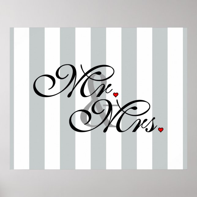 Póster Mr. and Mrs. Click to Personalizar Color Stripes (Frente)