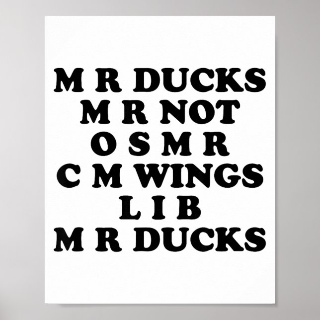 Póster Mr M R Ducks T, Funny Duck Lover, Waterfowl Quote  (Frente)