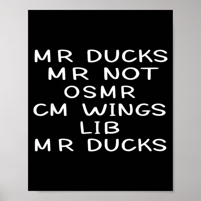 Póster Mr M R Ducks T, Funny Duck Lover, Waterfowl Quote  (Frente)