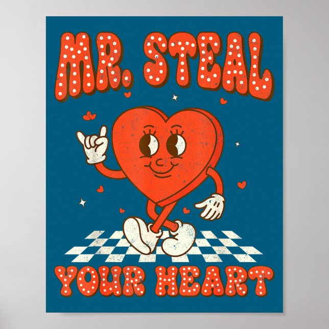 Póster Mr Steal Your Heart For Boys Toddlers Valentine's  (Frente)