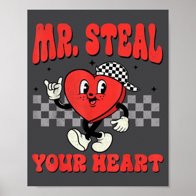 Póster Mr Steal Your Heart For Boys Toddlers Valentine's  (Frente)