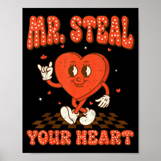 Póster Mr Steal Your Heart For Boys Toddlers Valentine's  (Frente)