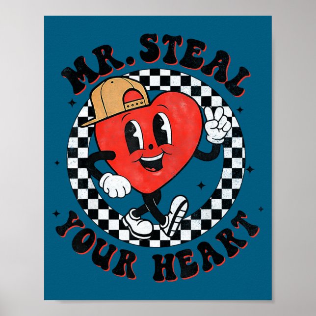 Póster Mr Steal Your Heart For Boys Toddlers Valentine's  (Frente)