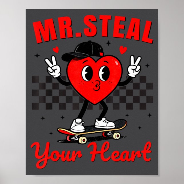 Póster Mr Steal Your Heart For Boys Toddlers Valentine's  (Frente)