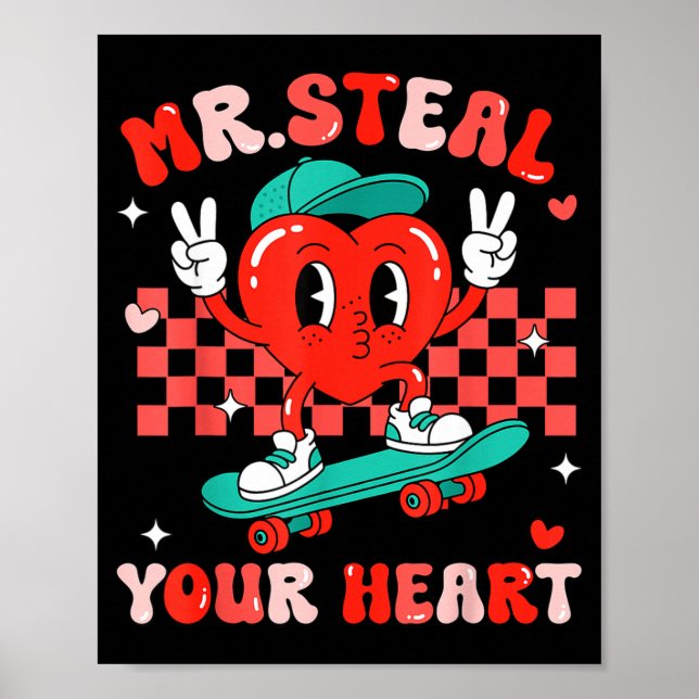 Póster Mr Steal Your Heart For Boys Toddlers Valentine's  (Frente)