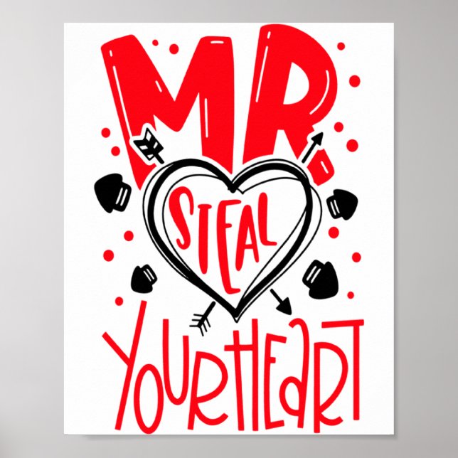Póster Mr Steal Your Heart Valentines Day Matching Coupl  (Frente)