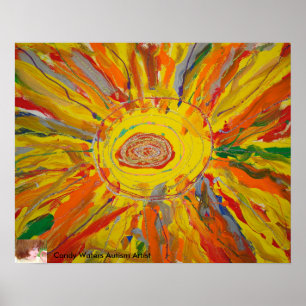 Póster "Mr Sun" de Candy Waters Autism Artist