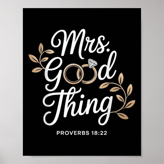 Póster Mrs Good Thing Christian Proverbs Christian Couple (Frente)