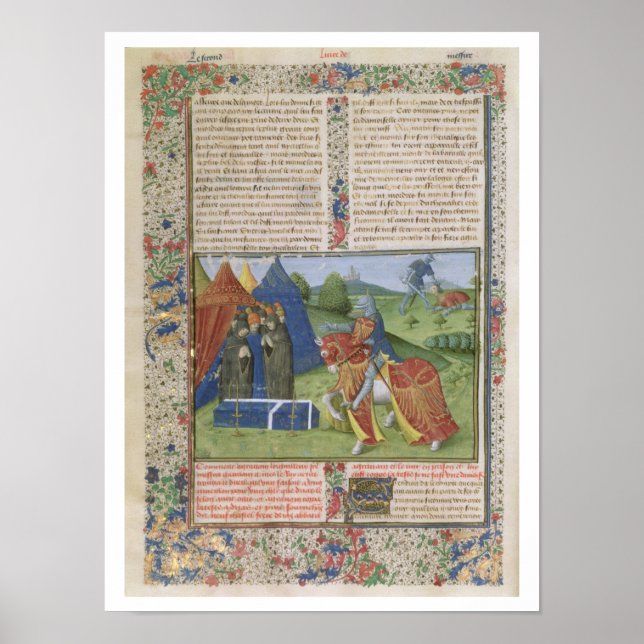 Póster Ms 115 f.425v Lancelot Killing Sir Agravain (vellu (Frente)