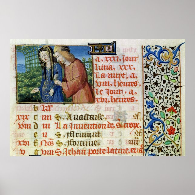 Póster Ms 134 May: Courting Couple, from a Book of Hours (Frente)