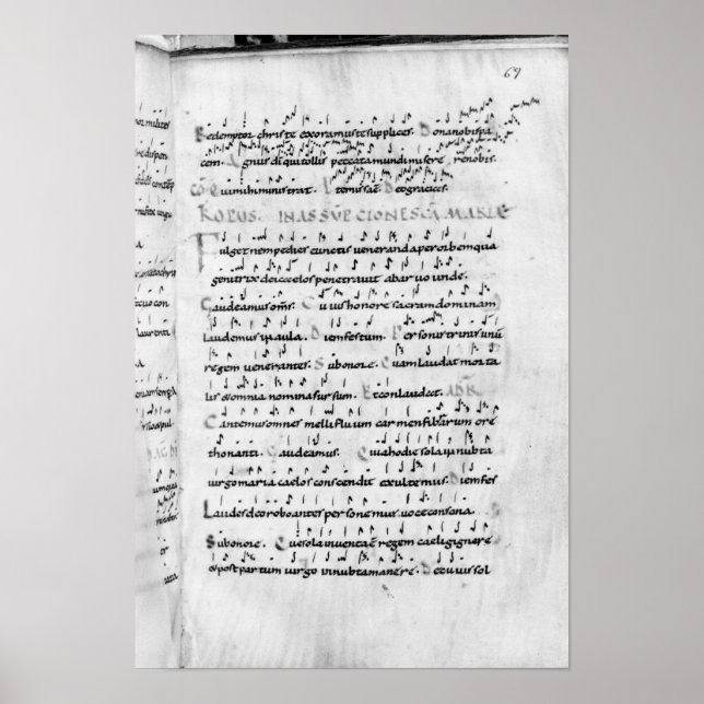 Póster Ms 18 fol.69 Assumption from 'Troparium' (Frente)