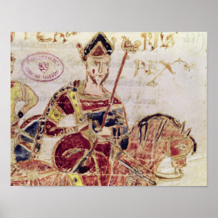 Póster Ms 4 Lothair I en su caballo