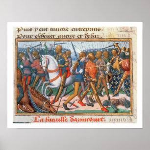 Póster Ms Fr 5054 f.11 la batalla de Agincourt, 1415,