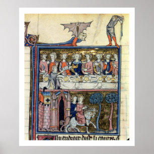 Póster Ms Fr 95 f.326 King Arthur and his Knights around