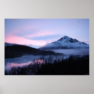 Póster Mt. Barómetro y Lake Louise, Kodiak, Alaska