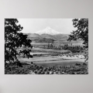Póster Mt. Capilla de la fotografía del valle de Hood