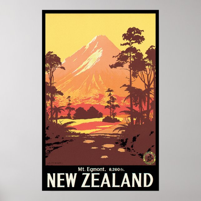 Póster Mt Egmont Nueva Zelanda (Frente)
