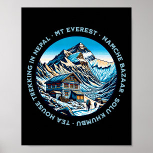 Póster Mt Everest Namche Bazaar Casa de Té Trekking Nepal