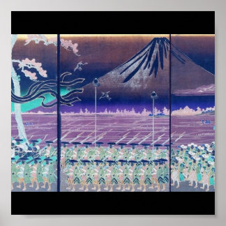 Póster Mt. Fuji circa 1860's (with Modified Colors)