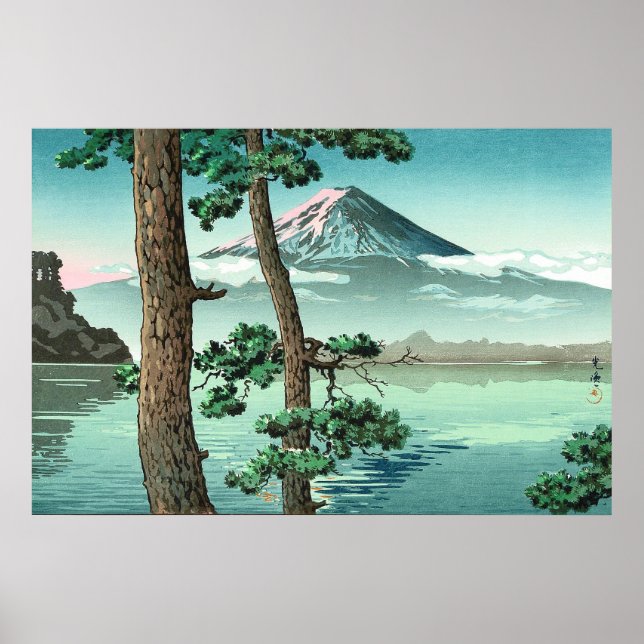 Póster Mt Fuji del lago Kawaguchi por Tsuchiya Koitsu (Frente)