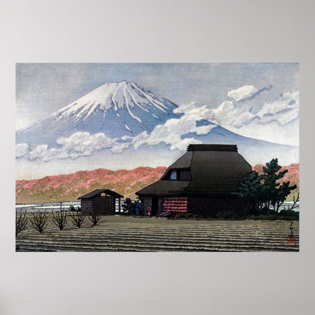 Póster Mt. Fuji desde Narusawa Kawase Hasui 1952 (Frente)