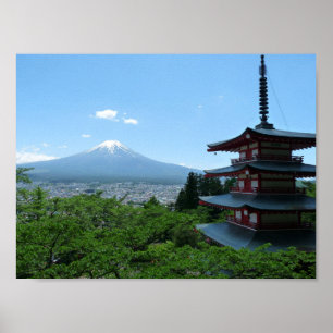 Póster Mt Fuji Vista Parque de Schengen Arakurayama Japón