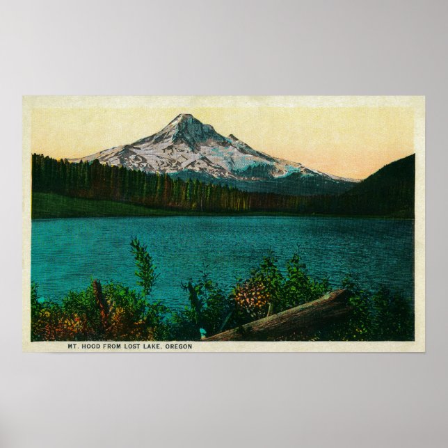 Póster Mt. Hood de Lost Lake, ORMt. Hood, O (Frente)