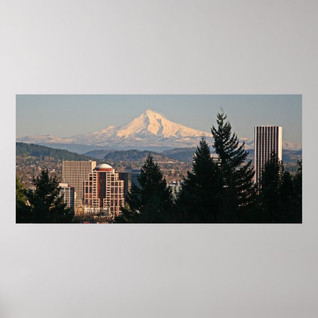 Póster Mt. Hood del puente Vista en invierno (Frente)
