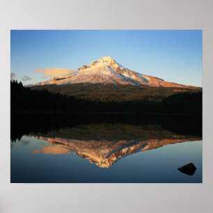 Póster Mt. Hood sobre el lago Trillium, Oregón
