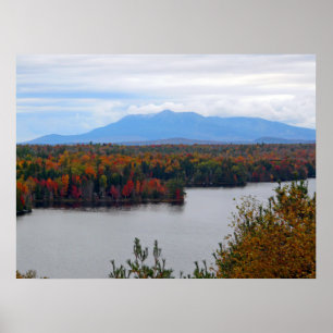 Póster Mt. Katahdin en poster de la caída