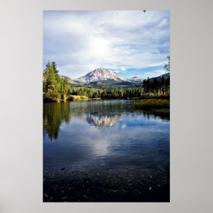 Póster Mt. Lassen del lago Manzanita