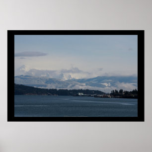 Póster Mt. Panadero, isla de Guemes, y estrecho de