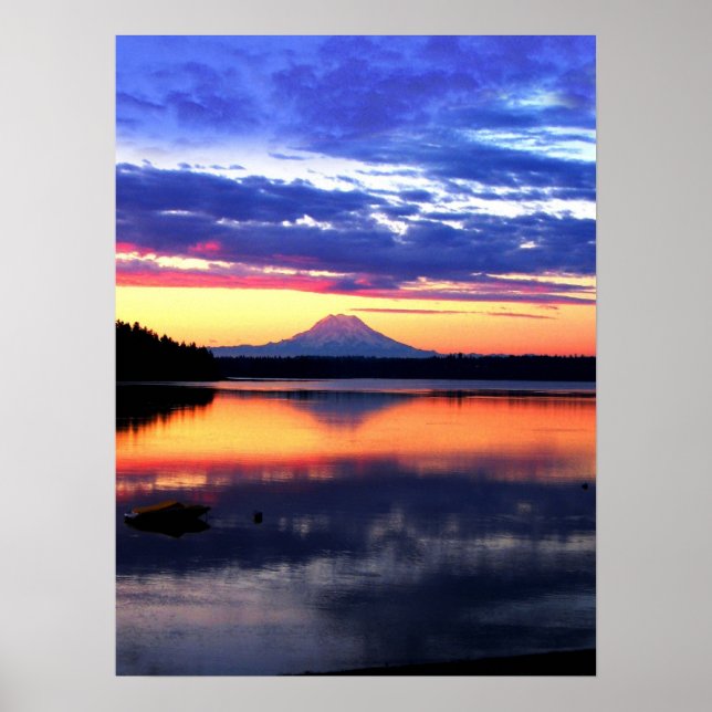 Póster Mt Rainier al amanecer (Frente)