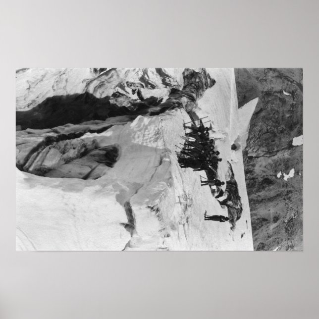 Póster Mt. Rainier, miembros de los glaciares de WA (Frente)