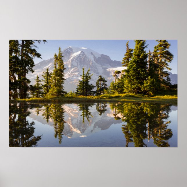 Póster Mt. Rainier reflejado en un tarn cerca de Plummer  (Frente)