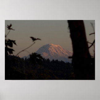 Póster Mt. Rainier Sunset, Tacoma, WA