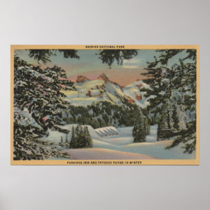 Póster Mt. Rainier, WA - Paradise Inn & Tatoosh Range