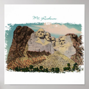 Póster Mt. Rushmore Painted Canvas Print