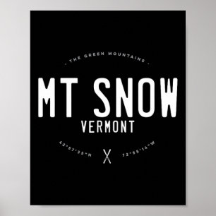 Póster Mt. Snow Vermont Gráfico Distorsionado Esquí Vinta