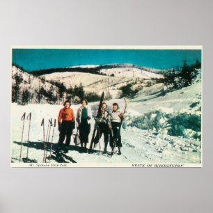 Póster Mt. Spokane State Park Ladies SkiingWashington
