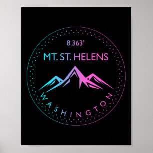Póster Mt. St. Helens Washington Montañismo Senderismo C