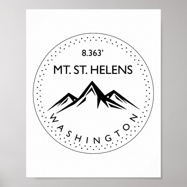 Póster Mt. St. Helens Washington Mountain Climbing Hiking (Frente)