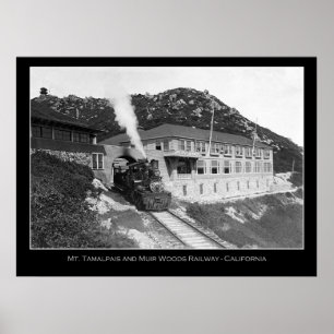 Póster Mt Tamalpais y foto del ferrocarril del valle del