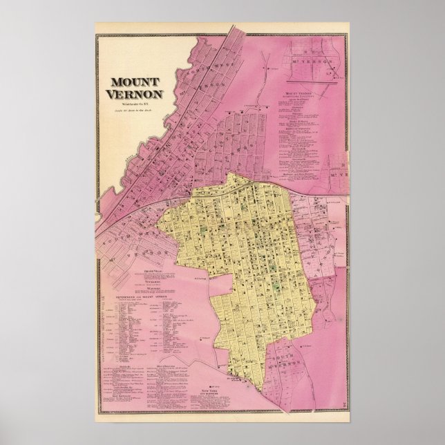 Póster Mt Vernon, NY (Frente)