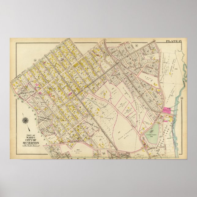 Póster Mt Vernon ward 1, Nueva York (Frente)