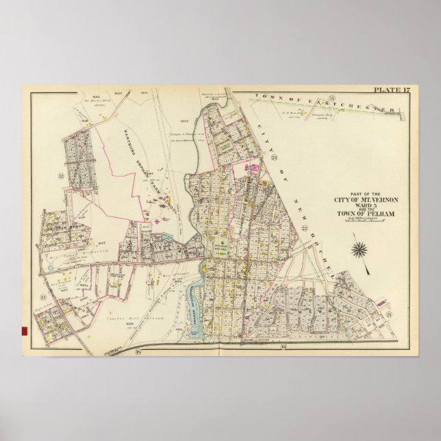 Póster Mt Vernon ward 5, Pelham, Nueva York (Frente)